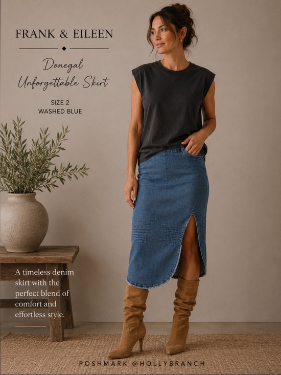 Frank & Eileen Dresses & Skirts - Frank & Eileen Donegal Unforgettable Skirt in Blue 1977 Wash Size 2